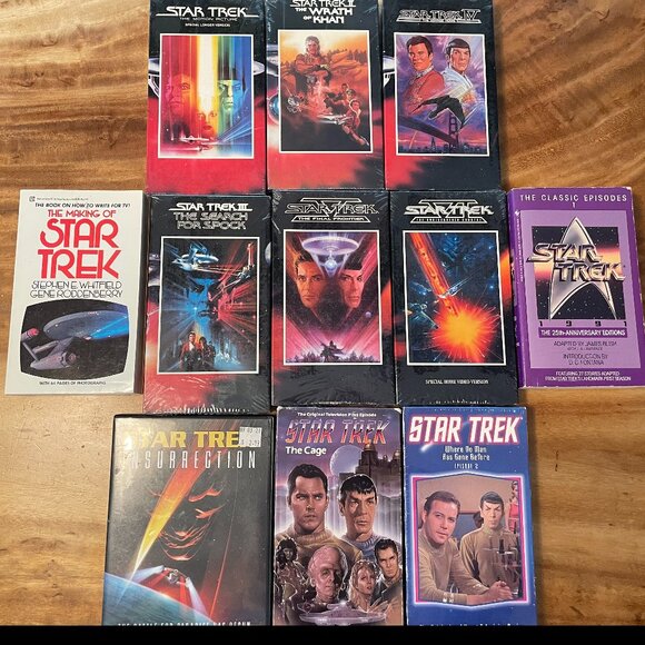 Star Trek Large VHS DVD Book Lot Motion Picture Where No Man Cage Generations - Picture 1 of 10